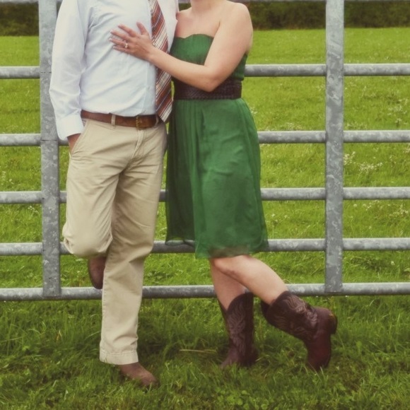 The Limited, Green strapless dress, size 8 - Picture 3 of 6